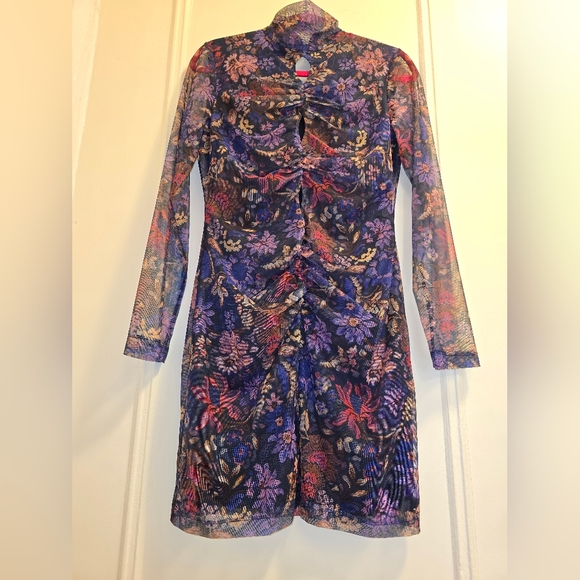 NEW Amanda Uprichard Beliza Floral Print Long Sleeve Mini Dress | Size Large - Picture 3 of 15